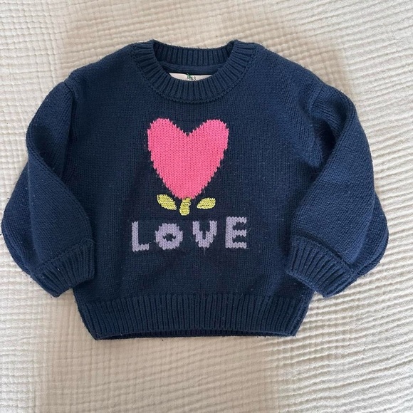 M&S Collection Heart Knitted Sweater Girls 3-4 yrs - Picture 5 of 6
